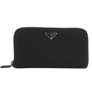 PRADA プラダ ラウンドファスナー M506 長財布 ナイロン NERO ユニセックス【H141626349】中古