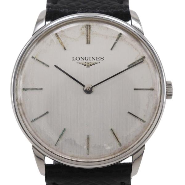 LONGINES ロンジン cal.847.4 腕時計 SS×レザー ブラック 手巻き アナログ表示...