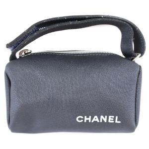 CHANEL（シャネル） トラベルライン 巾着 ポーチ ナイロン 黒