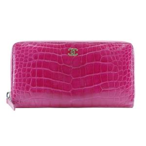 CHANEL（シャネル） カメリア 二つ折り財布 レザー ピンク レディース