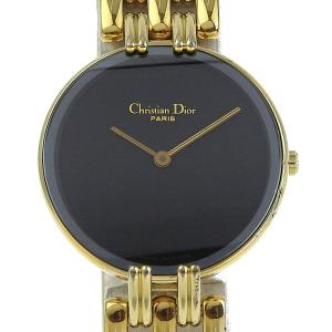 【Dior】クリスチャンディオール 58.121.2 金メッキ×リザード ゴールド クオーツ アナログ表示 レディース 白文字盤 腕時計 Dior クリスチャンディオール 58.121.2 腕時計 金メッキ×レザー