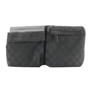 GUCCI 黒 レザー ナイロン グローブ　サイズ8 GUCCI（グッチ） 紋章 クレスト レザー グローブ 手袋 ＃8 1/2