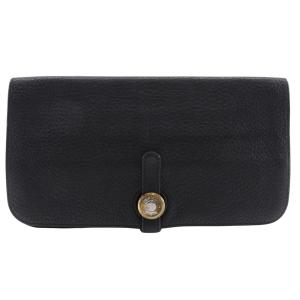 HERMES エルメス ベアン □O 長財布 クシュベル 黒/シルバー金具 HERMES エルメス ベアン □O 長財布 クシュベル 黒/シルバー金具