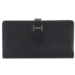 (美品) エルメス　ベアンスフレ　リザード　 長財布　ブラック　HERMES Bearn エルメス 長財布 ベアン クラシック リザード ブラック