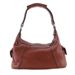 TOD’S トッズ ショルダーバッグ レザー 茶 レディース【I121626135】中古