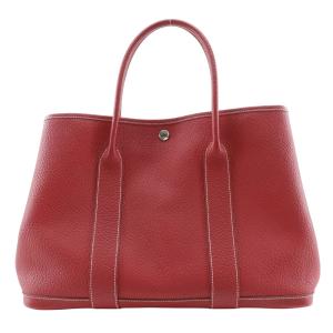 HERMES エルメス ガーデンパーティPM □P トートバッグ ネゴンダ 赤 レディース【I131725039】中古