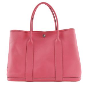 HERMES エルメス ガーデンパーティPM A トートバッグ ヴォーエプソン ピンク レディース【I131725049】中古