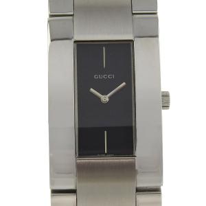 GUCCI グッチ 4600M 腕時計 SS クオーツ アナログ表示 メンズ ブラック文字盤【I133125011】中古