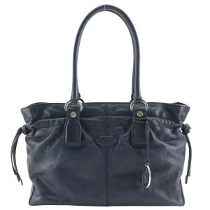 TOD’S トッズ Dバッグ トートバッグ カーフ 紺 レディース【I141526001】中古