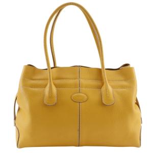 TOD’S トッズ Dバッグ トートバッグ レザー 黄 レディース【I141526009】中古