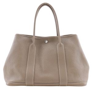 HERMES エルメス ガーデンパーティ36 PM □O トートバッグ ネゴンダ エトゥープ レディース【I151525029】中古