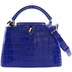 LOUIS VUITTON ルイ・ヴィトン カプシーヌBB ハンドバッグ クロコダイル 青 レディース【I171526102】中古