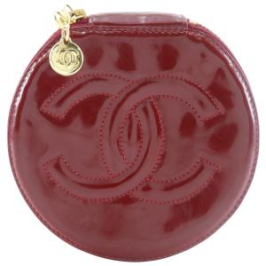 CHANEL シャネル ココマーク ジュエリーケース ポーチ エナメル 赤 レディース【I171625118】中古