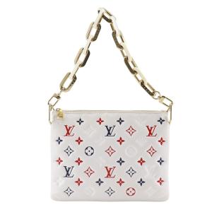 LOUIS VUITTON ルイ・ヴィトン クッサンPM モノグラム 2WAYクラッチ M23466 ショルダーバッグ 羊革 白 レディース【I180725105】中古