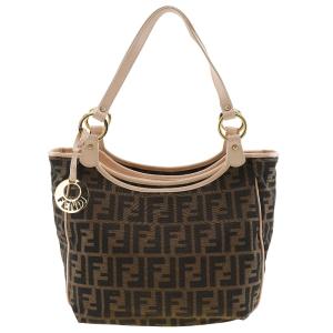 FENDI（フェンディ） 美品 ズッカ ブラウン シルバー金具 キャンバス