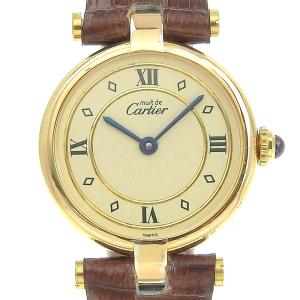 CARTIER カルティエ マストヴァンドーム ヴェルメイユ 590004 腕時計 シルバー925 ゴールド クオーツ レディース 【I210123021】中古｜crown78