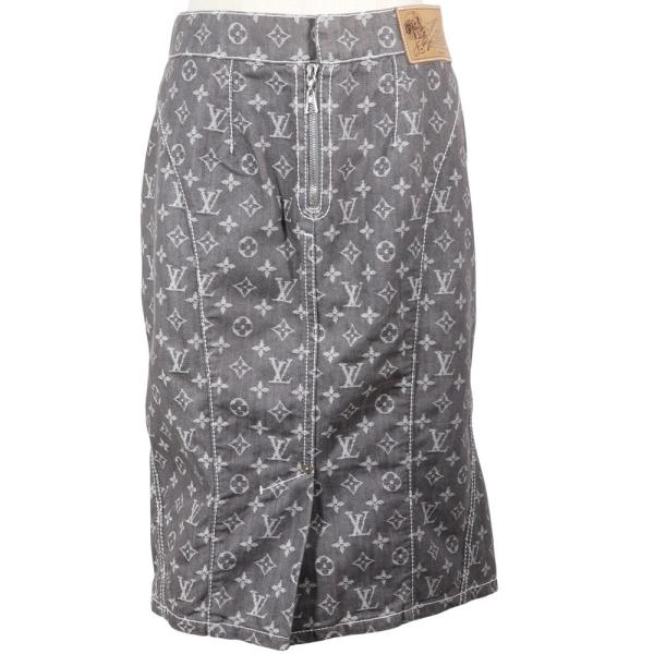 LOUIS VUITTON ルイ・ヴィトン モノグラムデニム タイト スカート コットン×ポリエステ...