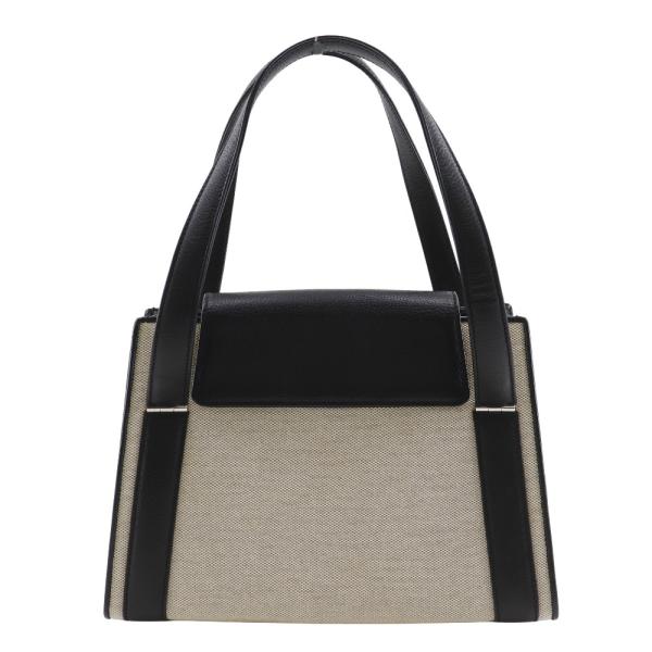 MORABITO モラビト バイカラー トートバッグ カーフ×キャンバス 黒/グレー レディース【I...