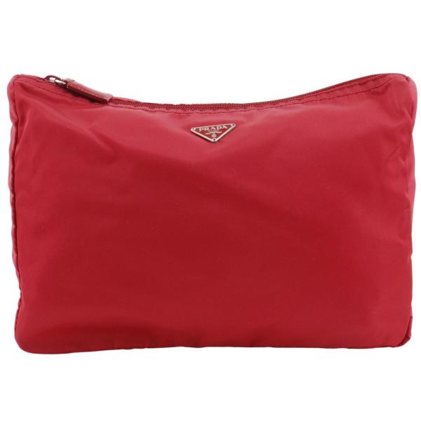 PRADA プラダ ポーチ ナイロン 赤 レディース【I211725130】中古