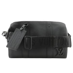 LOUIS VUITTON ルイ・ヴィトン シティ キーポル LVアエログラム ミニボストン M59255 ショルダーバッグ カーフ ノワール 黒 メンズ【R112325008】中古