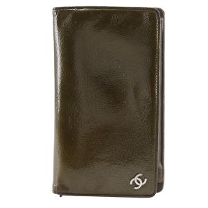 CHANEL シャネル ココマーク 長財布 パテントレザー ブロンズ レディース【S160625324】中古