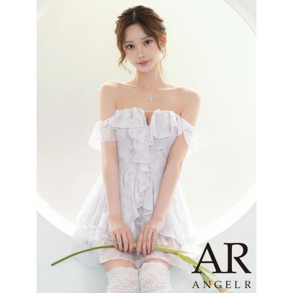 【Angel R/エンジェルアール】オフショルダーフラワープリントフレアミニドレス(ar26848)