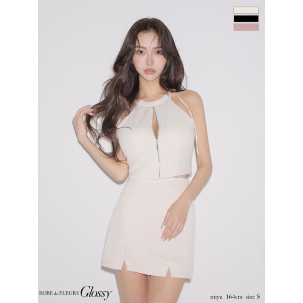 【Glossy/グロッシー】ワントーンアメスリタイトセットアップミニキャバドレス(GL4193)