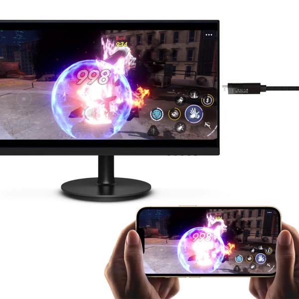 iPhone - HDMI 映像出力 ミラーリングケーブル iPhoneの映像を大型モニター テレビ...