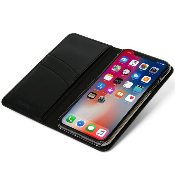 iPhone XS / X 手帳型 レザー ケース 丁寧なコバ処理 革職人がハンドメイドで制作したヌ...
