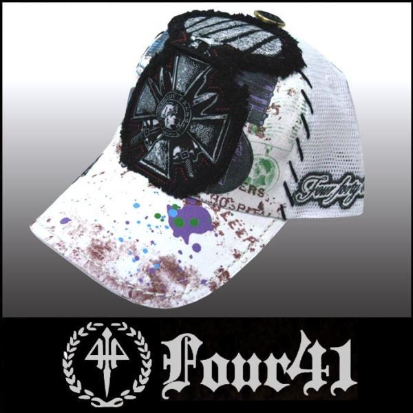 Four41 Los Angeles フォーフォーティーワン エンブレム キャップ ホワイト 16 ...