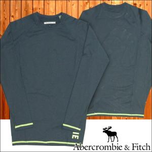 アバクロ メンズ 長袖 Tシャツ ロンT Abercrombie&Fitch アバクロンビー＆フィッチ スポーツウェア ネイビー ランニング フィットネス アメカジ 正規 114｜crs