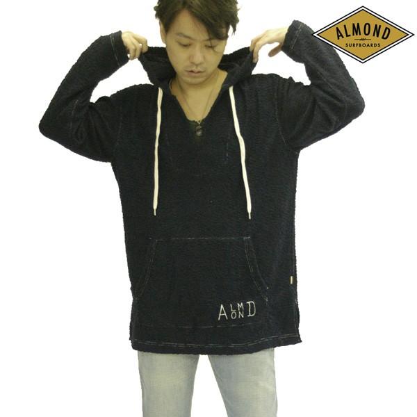 アーモンドサーフボードデザイン パーカー パイル プルオーバー メンズ ネイビー Almond Su...