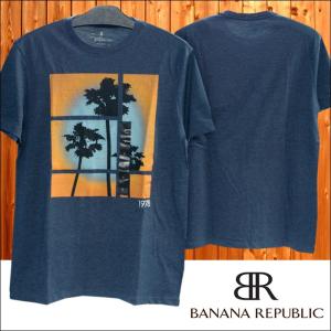 バナナリパブリック BANANA REPUBLIC メンズ 半袖 Tシャツ PALMTREE ネイビー バナリパ バナナ リパブリック アメカジ ブランド ファッション｜crs