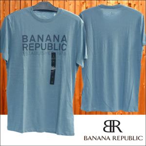 バナナリパブリック BANANA REPUBLIC メンズ 半袖 Tシャツ LOGO ブルー グレー バナリパ バナナ リパブリック アメカジ ブランド ファッション｜crs