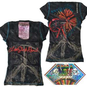 C BAR A シーバーエー BY CHRISTIAN AUDIGIER クリスチャンオードジェー レディース Tシャツ BUTTERFLY　ウォッシュ ブラック ファッション｜crs