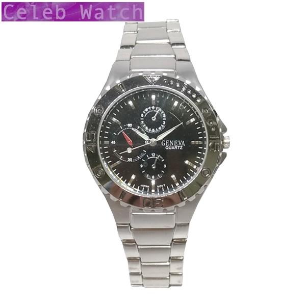 【35%OFF】 GENEVA セレブウォッチ シルバーカラー クオーツ メンズ  ラグジュアリー ...