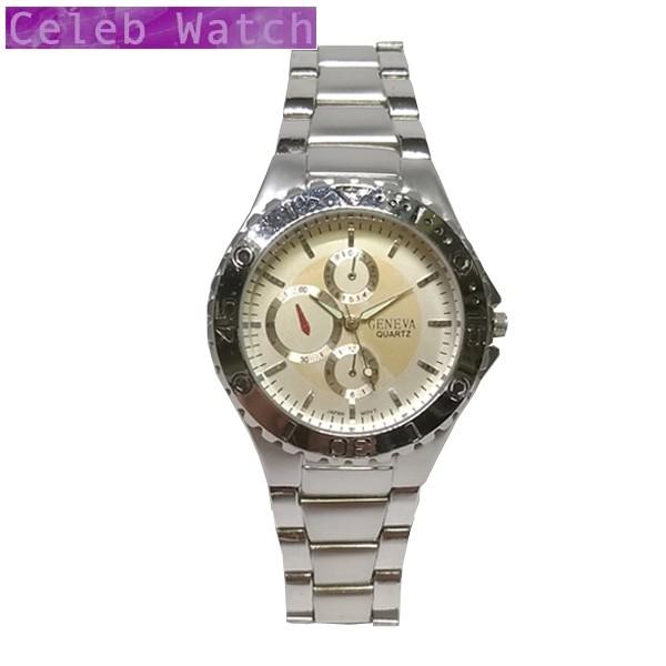 【35%OFF】 GENEVA セレブウォッチ シルバーカラー クオーツ メンズ  ラグジュアリー ...