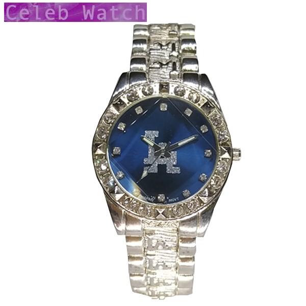 GENEVA LA 腕時計 ジルコニア カスタム ウォッチ シルバーカラーブルー メンズ  ラグジュ...