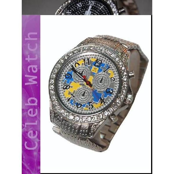 【50%OFF】【ICE】セレブウォッチ クロノグラフ風/シルバー43CW ラグジュアリー スタイル...