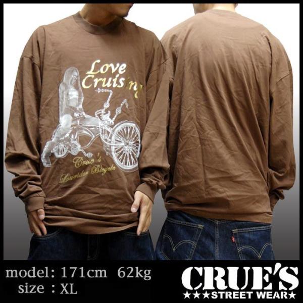 【セール】 CRUES Love Cruising 長袖 Tシャツ ブラウン L〜4XL ロンT ロ...