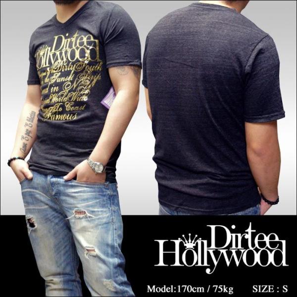 Dirtee Hollywood ダーティーハリウッド メンズ Vネック Tシャツ BRANDED ...