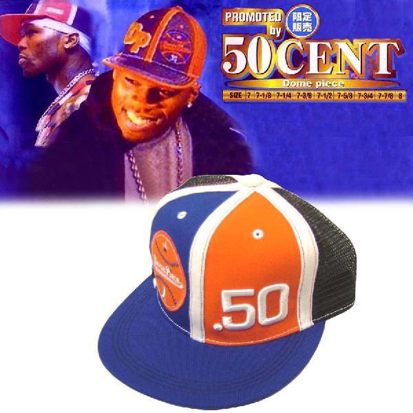 最終値下げ 50セント 着用 Dome Piese Cap ブルー オレンジ ブラック メッシュ ス...