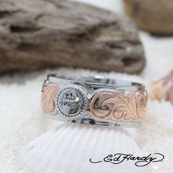 【完売】エドハーディー　Ed Hardy 公式ライセンス ステンレス ハワイアンジュエリー リング ...