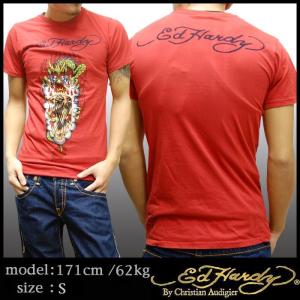 お*と様 Ed Hardy系Tシャツ 長袖Tシャツ メンズ ED HARDY(エドハーディー)プリント長袖T