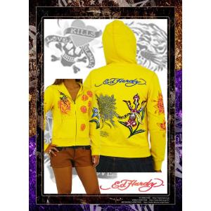 Ed Hardy（エド・ハーディー） レディース 刺繍 長袖 ベロア