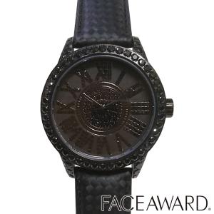 【銀製925 】GRACE FABILAU クォーツ 腕時計 黒文字盤 FACEAWARD（フェイスアワード） メンズ 腕時計 ブラック 時計 GRACE
