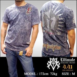 【プロモーション価格】【30%OFF】 Four41 スワロフスキー Tシャツ グレー メンズ ファッション クロムハーツ エドハーディー スタイル k-107 ブランド セール