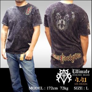 【プロモーション価格】【30%OFF】 Four41 スワロフスキー Tシャツ ブラック メンズ ファッション クロムハーツ エドハーディー スタイル KS-77 ブランド セール