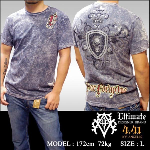 Four41 スワロフスキー Tシャツ グレー メンズ ファッション クロムハーツ エドハーディー ...