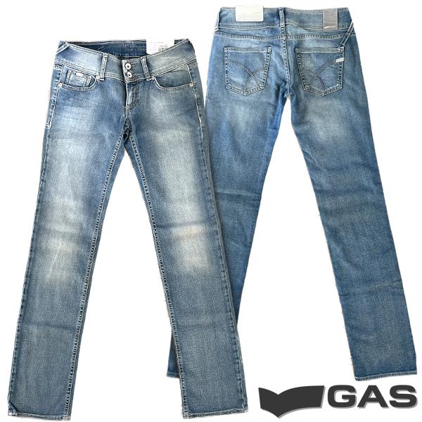 ガス ジーンズ レディース デニム ローライズ ストレッチ ストレート パンツ GAS JEANS ...